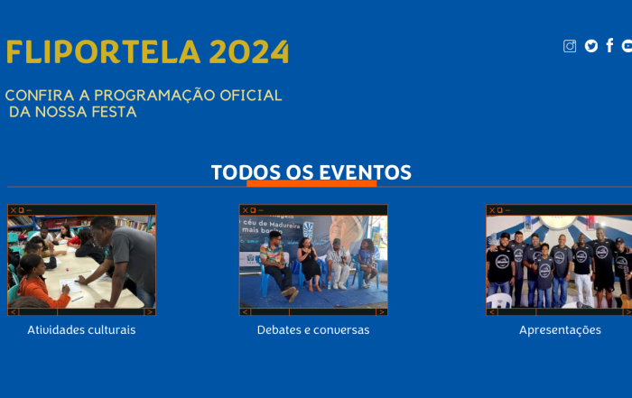 Banner apresenta Programação-FliPortela 2024