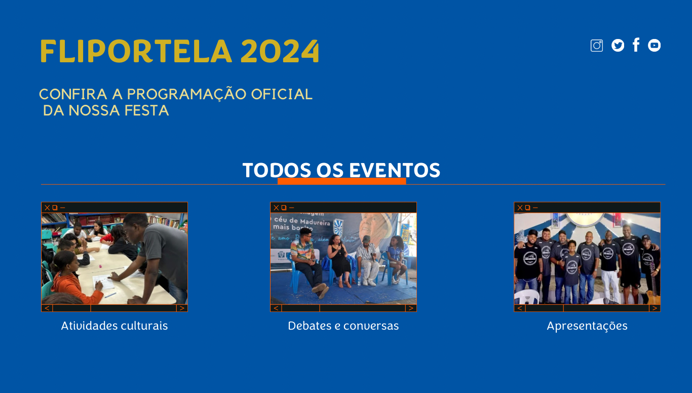 Banner apresenta Programação-FliPortela 2024